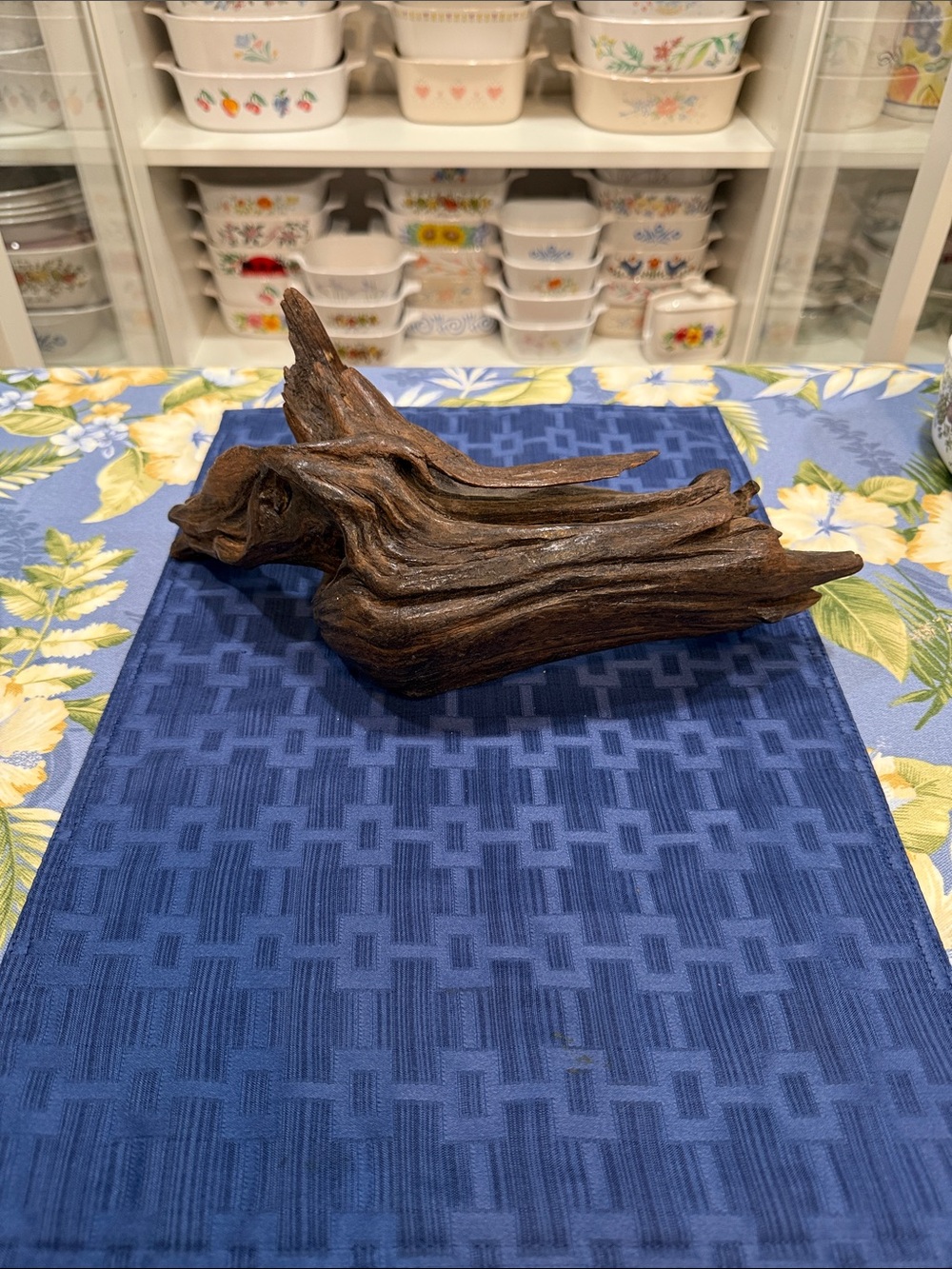 Vintage Driftwood Sculpture Accent - Brown